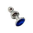 Металлическая анальная пробка Wooomy Lollypop Double Ball Metal Plug Blue M диаметр 3,1, длина 9,4 с SO7422 фото 4