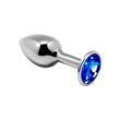 Металлическая анальная пробка с кристаллом Alive Mini Metal Butt Plug Blue M SO6001 фото 2