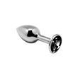 Металлическая анальная пробка с кристаллом Alive Mini Metal Butt Plug Black S SO6011 фото 2