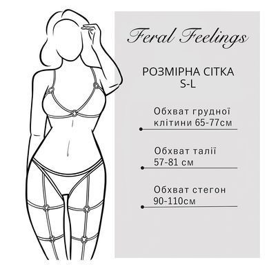 Портупея на грудь Feral Feelings - Harness Top, натуральная кожа, цвет черный SO3442 фото