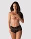 (SALE) Кружевные трусики-шортики Obsessive Idillia shorties black L/XL SX1200 фото 1