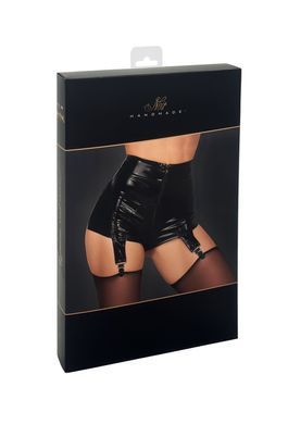 Шортики Noir Handmade F325 Glam, M, black, винил, высокая талия, крепления для чулок, с доступом SX0382 фото