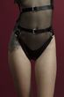 Гартеры Feral Feelings - Belt Briefs, трусики, натуральная кожа, цвет черный SO3445 фото 4