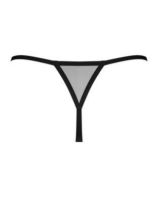 Трусики-стринги Obsessive Novenes crotchless thong, XS/S, сетка, стрепы, украшение со стразами, откр SX0622 фото