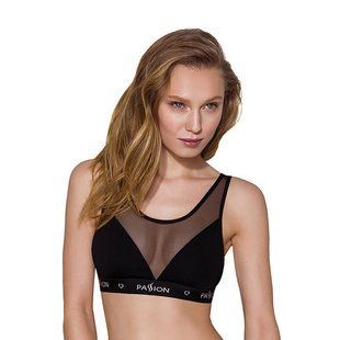 Топ с прозрачной вставкой Passion PS002 TOP S, black SO4201 фото