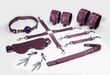 Набор Feral Feelings BDSM Kit 7 Burgundy, наручники, поножи, коннектор, маска, паддл, кляп, зажимы SO8278 фото 2