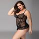 Кружевной корсет JSY &laquo;Сексуальная Белла&raquo; Plus Size Black, мелкая сетка, гипюр, чашки с косточками SO8364 фото 3
