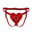 Трусики Сердце для страпона из натуральной кожи Feral Feelings - Hearts Strap-on Belt Red SO9419 фото 4