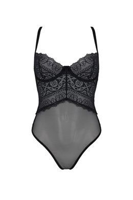 Боді Passion KERRIA BODY black, XXL/XXXL, з високими вирізами та верхом балконет SX0487 фото