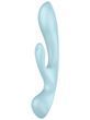 Двухсторонний вибратор-кролик Satisfyer Triple Oh Light Blue, 3 мотора, рукоятка-массажер SO7781 фото 4