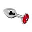 Металлическая анальная пробка с кристаллом Alive Mini Metal Butt Plug Red L SO6004 фото 2