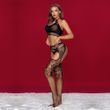 Бодистокинг JSY 7961 топ и колготки с доступом One Size Black, имитация резинки и подвязок SO6890 фото 4
