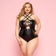 Сексуальное боди JSY &laquo;Страстная Лорейн&raquo; Plus Size Black, люверсы, стрепы, экокожа, шнуровка SO8378 фото 2