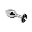Металлическая анальная пробка с кристаллом Alive Mini Metal Butt Plug Black M SO6000 фото 2