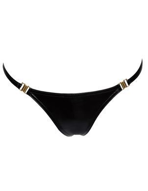 Трусики с мокрым эффектом Noir Handmade P008 Powerwetlook panty with gold clasp, XXL, на застежках SX0175 фото